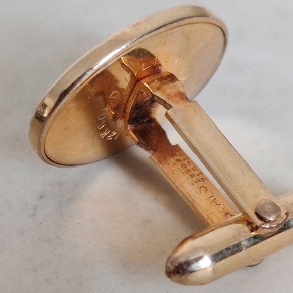 Vintage Elegant Monogram 12K Gold Filled Cufflinks - Picture 3 of 7